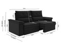 Ver imagem 3 de Sofá Aspen 1,80m Retrátil e Reclinável Suede Preto Xflex Sofás
