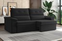 Ver imagem 1 de Sofá Aspen 1,80m Retrátil e Reclinável Suede Preto Xflex Sofás