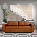 Ver imagem 6 de Sofá 3 Lugares Sala de Estar Pés Madeira Kenny 2,40M Couro Caramelo - Gran Belo