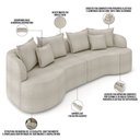 Ver imagem 4 de Sofá 4 Lugares Orgânico Sala de Estar Living 290cm Ekos K01 Bouclê Bege - Lyam Decor