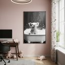 Ver imagem 2 de Quadro Decorativo Porco na Banheira 70x50cm Mold Preta