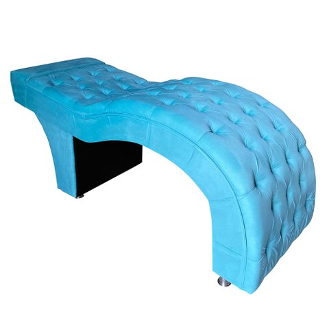 Maca Estética Estofada M1 60cm Veludo Azul Turquesa - In9 Decor