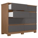 Ver imagem 5 de Cômoda Quarto 136cm 8 Gavetas Morin Jatobá/Grafite S01 - Mpozenato