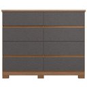 Ver imagem 1 de Cômoda Quarto 136cm 8 Gavetas Morin Jatobá/Grafite S01 - Mpozenato