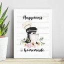 Ver imagem 1 de Quadro para Cozinha - Batedeira Happiness 45x34cm:madeira Branca