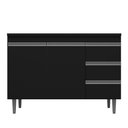 Ver imagem 3 de Balcão Pia Andréia 100cm Preto com Tampo Mdp - Ajl Móveis Preto