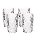 Ver imagem 1 de Jogo 4 Copos de Vidro Diamond Diamante Transparente Resistente 400ml em Casa Tem