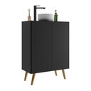 Ver imagem 1 de Gabinete Banheiro 2 Portas Retrô 63Cm Multimóveis V5006 Preto/Natural Preto/Natural