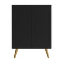 Ver imagem 2 de Gabinete Banheiro 2 Portas Retrô 63Cm Multimóveis V5006 Preto/Natural Preto/Natural
