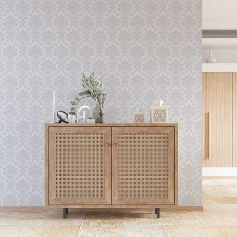 Papel de Parede Arabesco Tons de Cinza Gh Papel de Parede 3,0m