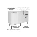 Ver imagem 2 de Balcão de Cozinha Modulado Cz-3300 S/ Tampo C/ 2 Portas e 3 Gavetas 120cm Branco - Tecno Mobili