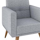 Ver imagem 6 de Kit Poltrona Decorativa com Puff Pequim Veludo Matrix Cor:linho Cinza