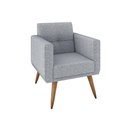Ver imagem 4 de Kit Poltrona Decorativa com Puff Pequim Veludo Matrix Cor:linho Cinza
