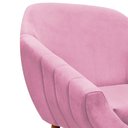 Ver imagem 4 de Poltrona Giovana Suede Rosa Bebê Pés Palito Castanho D´rossi