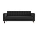 Ver imagem 1 de Sofá Gomu 3 Lugares Pé Palito Encosto Fixo Firme 1,80M Tecido Suede - Suede (Aveludado) - Preto Sued