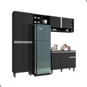 Ver imagem 4 de Cozinha Compacta Delora 9 Portas 1 Gaveta MDP Preto Fosco AJL Móveis