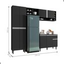 Ver imagem 3 de Cozinha Compacta Delora 9 Portas 1 Gaveta MDP Preto Fosco AJL Móveis