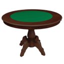Ver imagem 1 de Mesa de Jogos Carteado Redonda Montreal 6 Lugares Tampo Reversível com Gavetas e Porta Copos