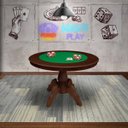 Ver imagem 6 de Mesa de Jogos Carteado Redonda Montreal 6 Lugares Tampo Reversível com Gavetas e Porta Copos