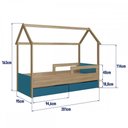 Ver imagem 4 de Cama Infantil Montessoriana sem Colchão com Gavetas Oak/ Azul - Completa Móveis