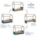 Ver imagem 3 de Cama Infantil Montessoriana sem Colchão com Gavetas Oak/ Azul - Completa Móveis