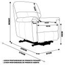 Ver imagem 3 de Poltrona Reclinável Elétrica com Controle Kyoto Lift Couro Cinza - Gran Belo