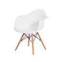 Ver imagem 2 de Kit 2 Cadeiras Charles Eames Eiffel com Braço Branca Base Madeira