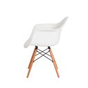 Ver imagem 4 de Kit 2 Cadeiras Charles Eames Eiffel com Braço Branca Base Madeira