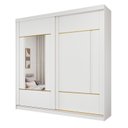 Ver imagem 3 de Guarda-Roupa Casal 229cm 2 Portas de Correr 2 Espelhos MDF Talin Branco