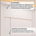 Ver imagem 6 de Guarda-Roupa Casal 229cm 2 Portas de Correr 2 Espelhos MDF Talin Branco
