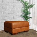 Ver imagem 1 de Puff Decorativo Sala de Estar Milano Pés Madeira Couro Mel - Gran Belo