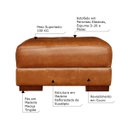 Ver imagem 2 de Puff Decorativo Sala de Estar Milano Pés Madeira Couro Mel - Gran Belo