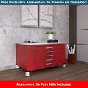 Ver imagem 2 de Mapoteca 5 Gavetas Pandin 120 Cm (larg) Inmetro Tampo Mdp Branco Estrutura e Gavetas em Aço Laranja