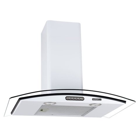 Coifa de Parede 70cm Vidro Curvo Slim 110v Nardelli White