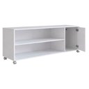 Ver imagem 4 de Rack Bancada para Tv 55 Pol Rodizio Abs 135 Cm B57 Branco Novam
