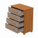Ver imagem 4 de Cômoda Suíça 4 Gavetas com Pés Madeira e Corrediças Metálicas para Quarto Moderno - Nature/gris