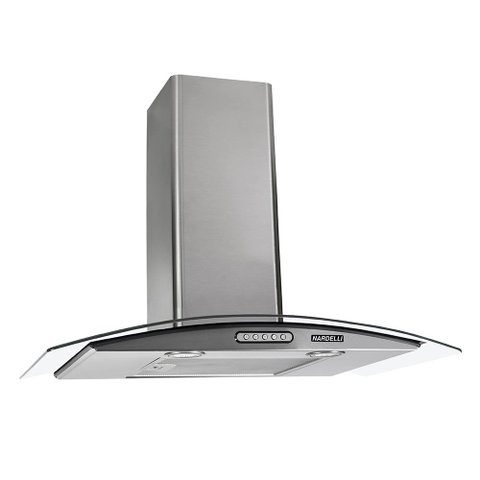 Coifa de Parede 70cm Vidro Curvo Duto Slim Nardelli Inox 220V