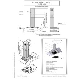 Coifa de Parede 70cm Vidro Curvo Duto Slim Nardelli Inox 220V - 5