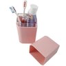 Kit Conjunto Banheiro Utensílios Bancada Escovinha Lixeira Rosa Quartzo - 7