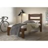 Cama de Solteiro de Madeira Reta Kasper - Imbuia - 1