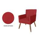 Ver imagem 2 de Poltrona Cadeira Decorativa Estofada Para Salão de Beleza Onix Suede Vermelho - LM DECOR