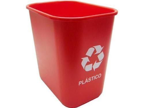 Cesto Acrimet coleta seletiva 574 4 retangular 24 litros cor vermelha para plasticos