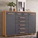 Ver imagem 2 de Cômoda Fontana 2 Portas e 7 Gavetas Freijó/titanium - Móveis Albatroz