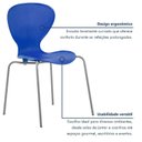 Ver mais imagens de Kit 2 Cadeiras Empilháveis Base Aço Tubular Flash Azul