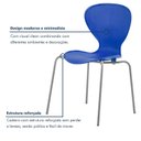 Ver imagem 5 de Kit 2 Cadeiras Empilháveis Base Aço Tubular Flash Azul