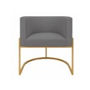 Ver imagem 2 de Poltrona Decorativa Luna Estofada Base Metálica Suede: Suede Cinza Escuro
