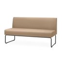 Ver imagem 1 de Sofa Pix Assento Courino Marrom Claro Base Aco Preto - 55118