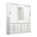 Ver imagem 2 de Guarda-roupa Sevilha 3 Portas 9 Gavetas com Espelho Carioca Móveis