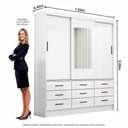 Ver imagem 4 de Guarda-roupa Sevilha 3 Portas 9 Gavetas com Espelho Carioca Móveis