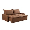 Ver imagem 2 de Sofá Orfeu 2.00 3 Lugares Retrátil Cama 200cm Marrom Veludo Estrutura Madeira Eucalipto